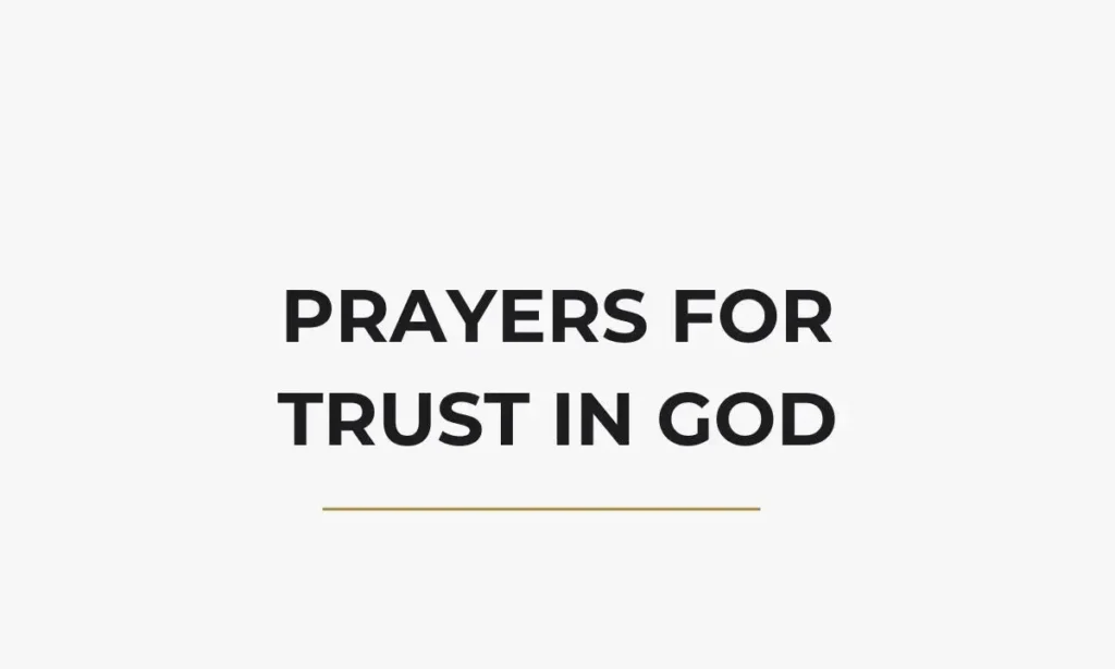 Prayers for Trust in God